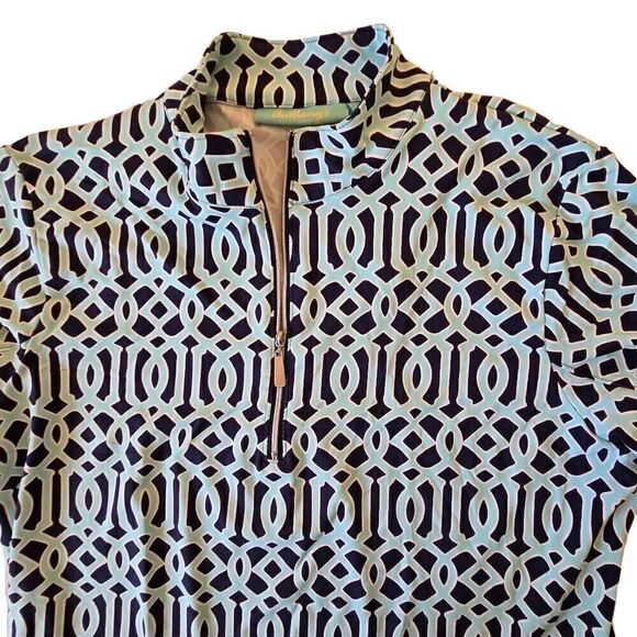 Anthonys Resort Wear Womens Quarter Zip Sun Protection Long Sleeve Top Medium - Picture 3 of 11